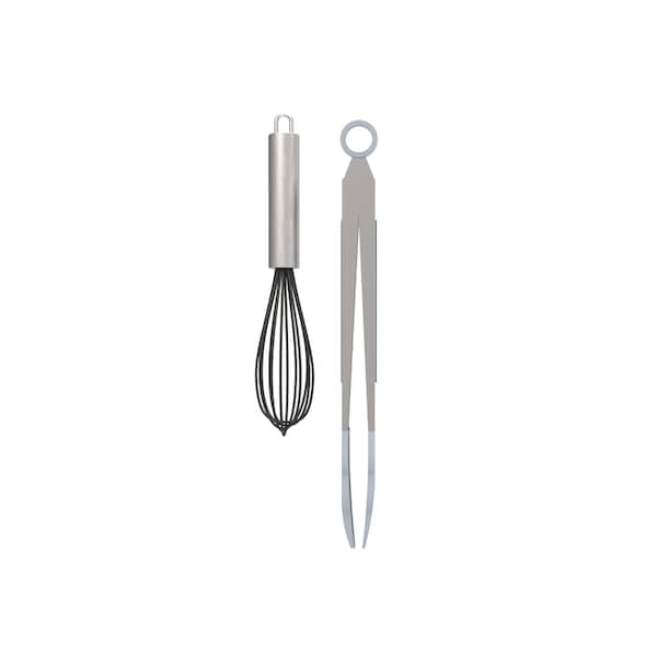 Core Home Core Kitchen Silver Silicone/Stainless Steel Whisk Tong Set - AC29828
