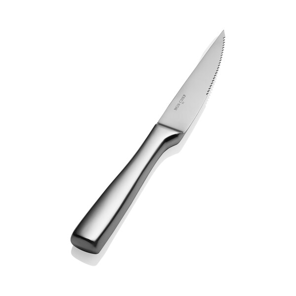 Bon Chef Manhattan, Gaucho Steak Knife, Hollow Handle, Mirror Finish, 13/0, 9.75" , set of 12 - S3020