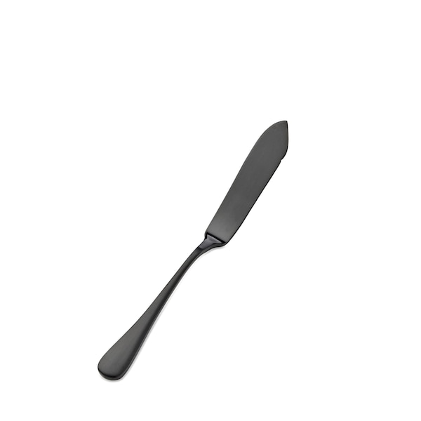 Bon Chef Como, Bread & Butter Knife, Hollow Handle, Mirror Finish, 13/0, 6.75" - Black Matte , set of 12 - S4110BM