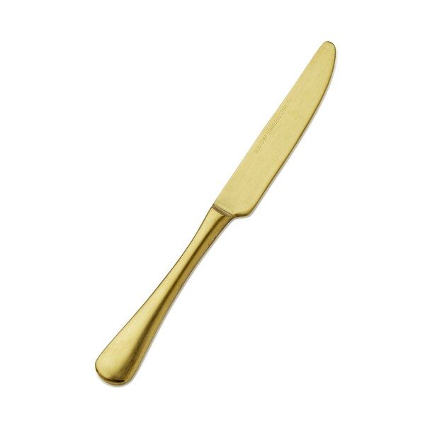 Bon Chef Como, Dinner Knife, Solid Handle, Satin Finish, 13/0, 9.13" - Gold Matte , set of 12 - S4111GM