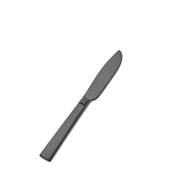 Bon Chef Roman, Butter Spreader, Flat Handle, Matte Finish, 13/0, 6.88" - Black Matte , set of 12 - S3713BM
