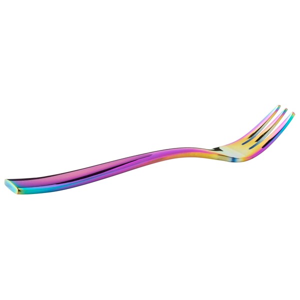 Bon Chef Manhattan, Oyster/Cocktail Fork, Mirror Finish, 18/10, 5.38" - Rainbow , set of 12 - S3008RB
