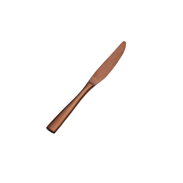Bon Chef Manhattan, Dinner Knife, Solid Handle, Matte Finish, 13/0, 9" - Rose Gold Matte , set of 12 - S3011RGM