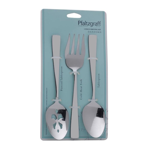 Pfaltzgraff Pfaltzgraff Silver Stainless Steel serving set Fork and Spoon 3 pc - 5243537