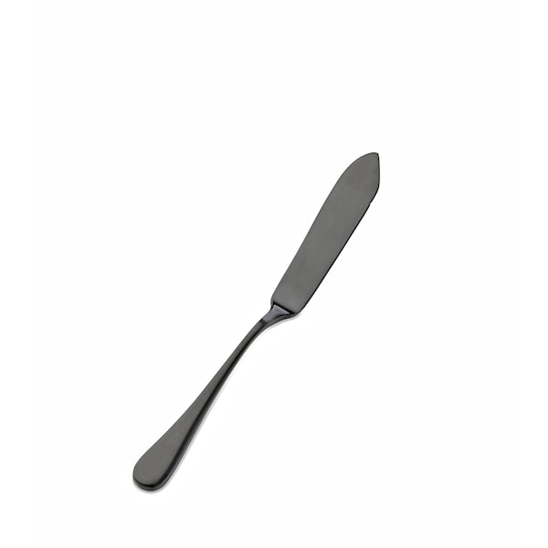 Bon Chef Como, Bread & Butter Knife, Hollow Handle, Mirror Finish, 13/0, 6.75" - Black , set of 12 - S4010B