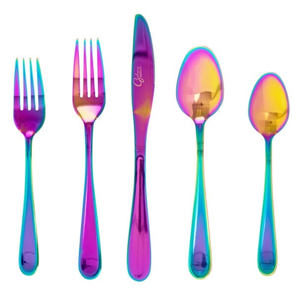 Gibson Home Home Stravidia Stainless Steel Flatware Set - Rainbow - 20 Piece - 137381.2