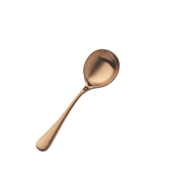Bon Chef Como, Bouillon Spoon, Satin Finish, 18/10, 6.38" - Rose Gold Matte , set of 12 - S4101RGM