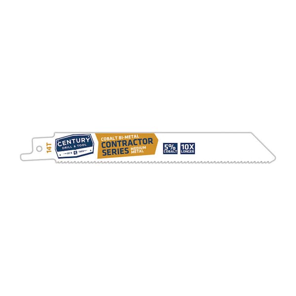 Century Drill & Tool Recip Saw Blade 6" X14T Bi-Metal Contractor 3/4" Width .035 Thick - 7459