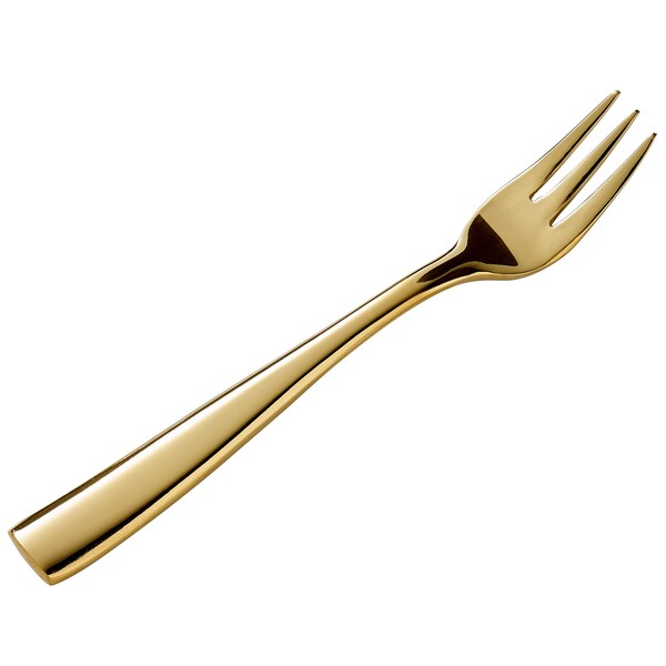 Bon Chef Manhattan, Oyster/Cocktail Fork, Mirror Finish, 18/10, 5.38" - Gold , set of 12 - S3008G