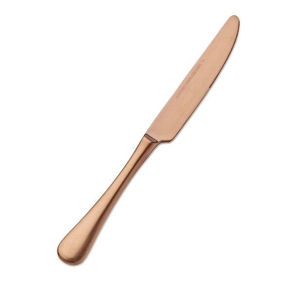 Bon Chef Como, Dinner Knife, Solid Handle, Satin Finish, 13/0, 9.13" - Rose Gold Matte , set of 12 - S4111RGM