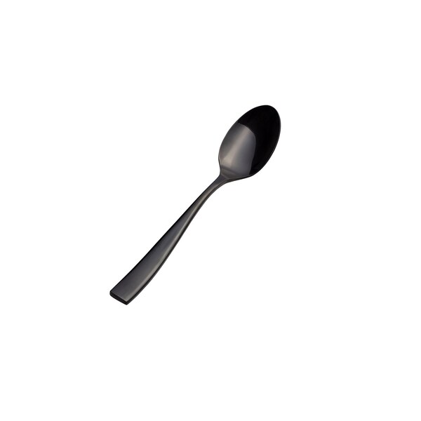 Bon Chef Manhattan, Soup/Dessert Spoon, Mirror Finish, 18/10, 7.75" - Black , set of 12 - S3003B