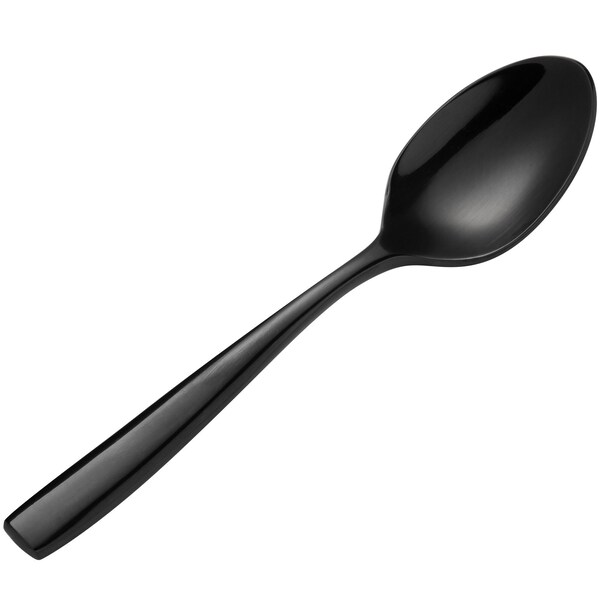 Bon Chef Manhattan, Demitasse Spoon, Mirror Finish, 18/10, 4.88" - Black , set of 12 - S3016B