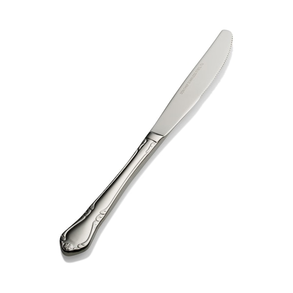 Bon Chef Queen Anne, Dinner Knife, Euro, Solid Handle, Mirror Finish, 13/0, 9.78" , set of 12 - S1812