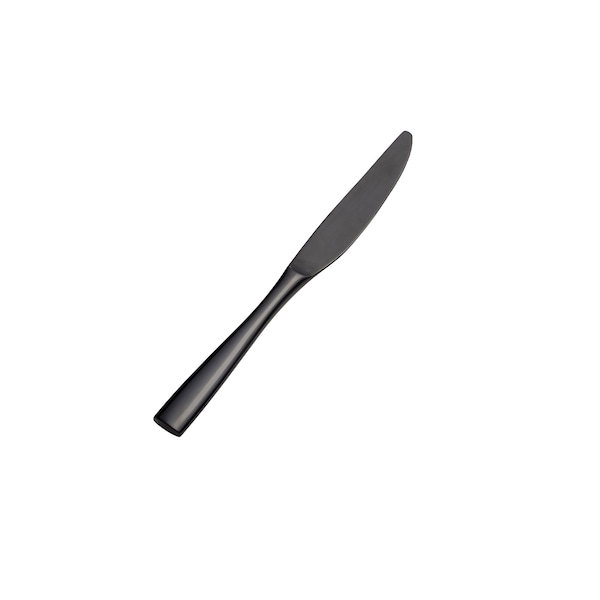 Bon Chef Manhattan, Dinner Knife, Solid Handle, Mirror Finish, 13/0, 9" - Black , set of 12 - S3011B