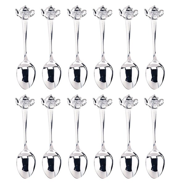 Hic Kitchen Fino Spoon Demi Teapot Silver 12Pc - 666SP/12
