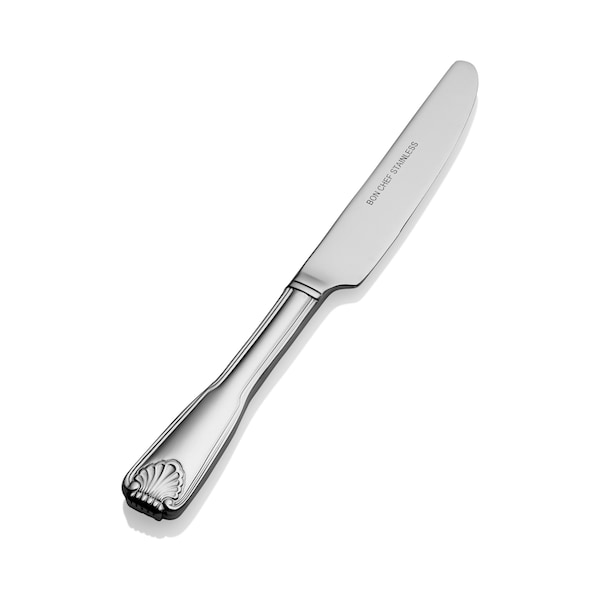 Bon Chef Shell, Butter Knife, Euro, Solid Handle, Mirror Finish, 13/0, 7" , set of 12 - S2017