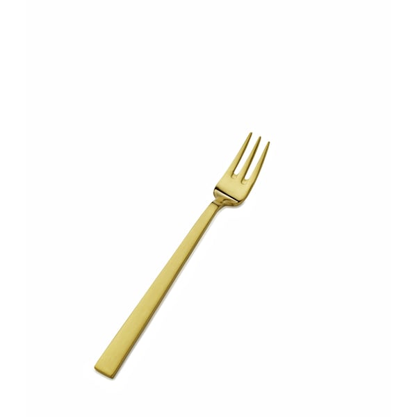 Bon Chef Roman, Oyster/Cocktail Fork, Matte Finish, 18/10, 6.25" - Gold Matte , set of 12 - S3708GM