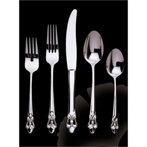 Fastfood Fleur de Lis 5 Piece Place Setting - 18-10 Stainless - Mirror Finish - FA73418