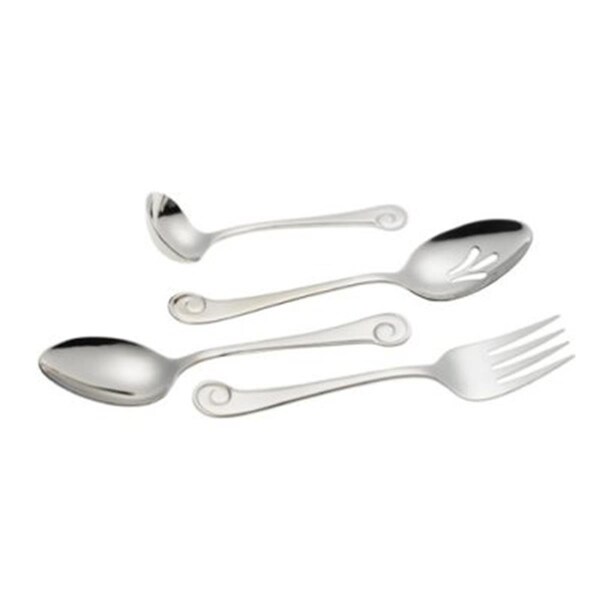 Fastfood Sanibel Surf 4 Piece Hostess Set - 18-10 Stainless - Mirror Finish, 4PK - FA73431