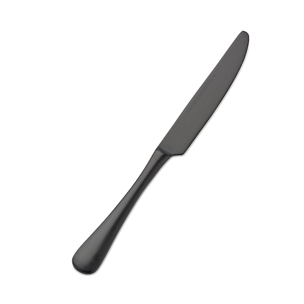 Bon Chef Como, Dinner Knife, Solid Handle, Satin Finish, 13/0, 9.13" - Black Matte , set of 12 - S4111BM