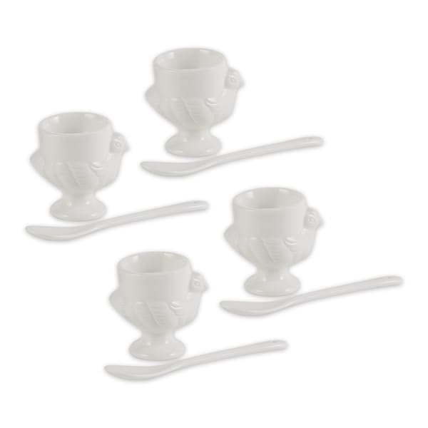 Rsvp International Porcelain Egg Cups & Spoons, 8PK - NEST
