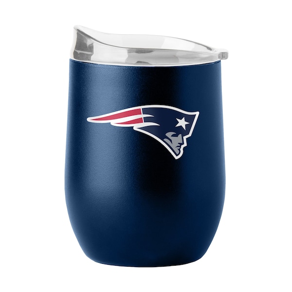 Logo Brands New England Patriots 16oz Flipside Powder Coat Curved Beverage - 619-S16PB-34