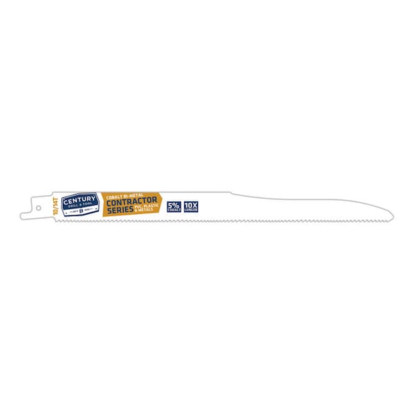 Century Drill & Tool Recip Blade 10/14T X 9 Bi-Metal Contractor 3/4W.035 Thick 1/2Shank 5Pc - 7001