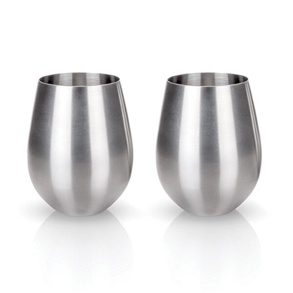 Viski Admiral Stainless Steel Tumblers, Metallic - 4466