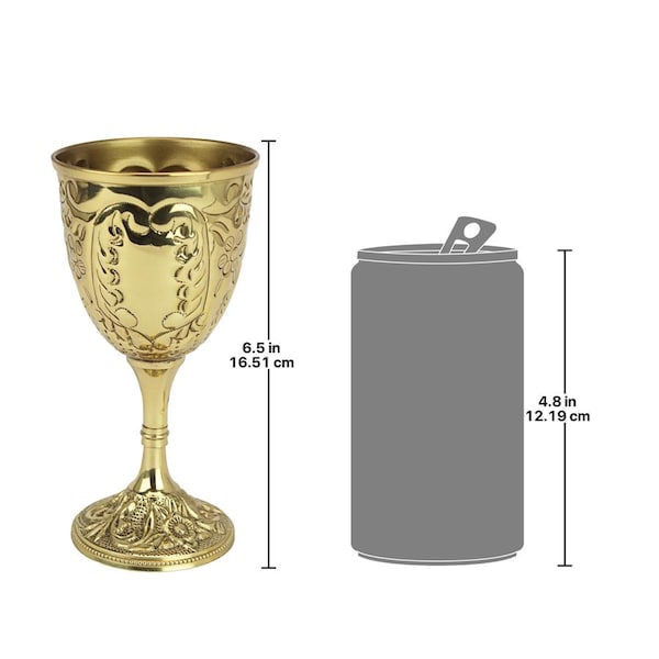 Design Toscano The King's Royal Chalice Embossed Brass Goblet - TV8004