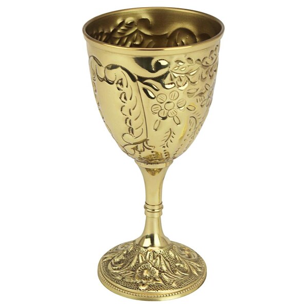 Design Toscano The King's Royal Chalice Embossed Brass Goblet - TV8004