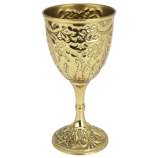 Design Toscano The King's Royal Chalice Embossed Brass Goblet - TV8004