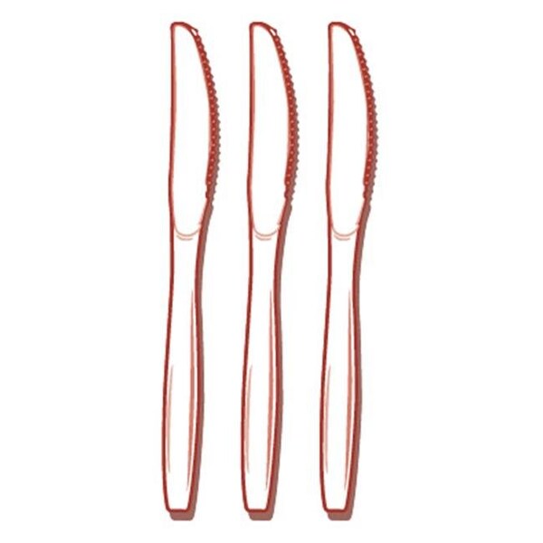 Fineline Settings Fineline Settings 2517-WH Flairware Full Size Extra Heavy Cutlery Knives - Bagged- White - 2517-WH