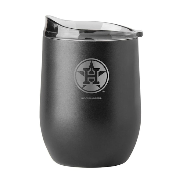 Logo Chair 16 oz MLB Houston Astros Curved Beverage, Etch Black Powder Coat - 513-S16PB-BLK-9