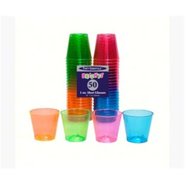 Northwest Enterprises North West Enterprises  50 Assorted Neon Shot Glasses- 1 oz - NWEN15090