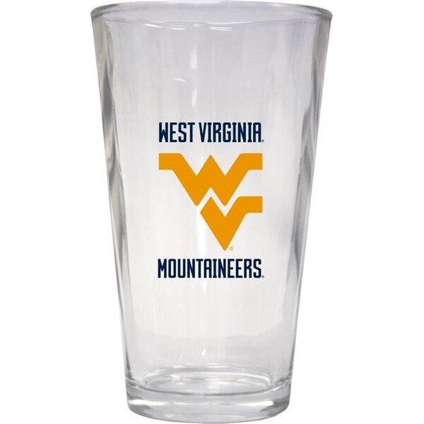 R & R Imports R & R Imports PNT2-C-WVU19 16 oz West Virginia Mountaineers Pint Glass - Pack of 2 - PNT2-C-WVU19