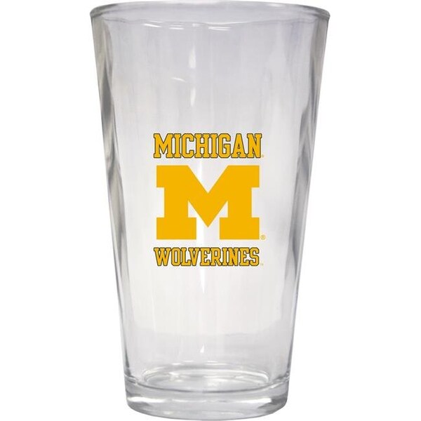 R & R Imports R & R Imports PNT2-C-MIC19 16 oz Michigan Wolverines Pint Glass - Pack of 2 - PNT2-C-MIC19