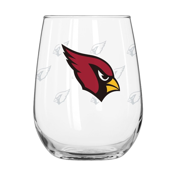 Logo Brands Arizona Cardinals 16oz Satin Etch Curved Beverage Glass - 601-G16CB-10
