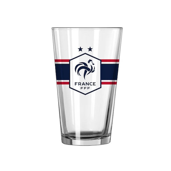 Logo Brands France Men's National Soccer 16oz Stripe Pint Glass - C4771-G16P-16