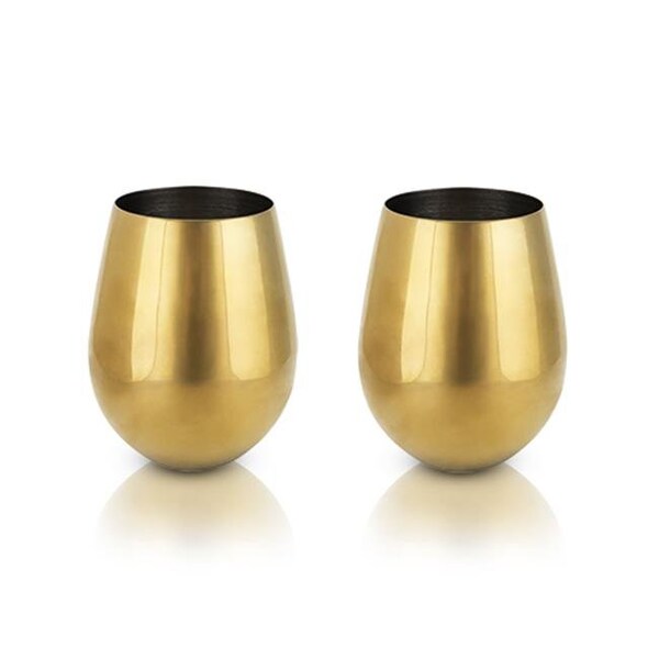 1 True 5242 Belmont Gold Stemless Wine Glasses - 5242