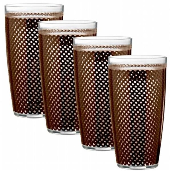 Sharptools 32522 Fishnet 22 Oz Doublewall Drinkware Set/4 Chocolate - SH88585