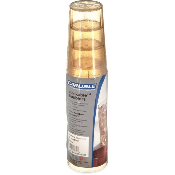 Carlisle Foodservice SAN Tumbler, 12 oz., 6/Pack, Amber, PK12 - 5212-8113