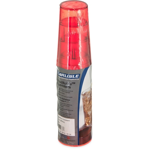 Carlisle Foodservice SAN Tumbler, 12 oz., 6/Pack, Ruby, PK12 - 5212-8110