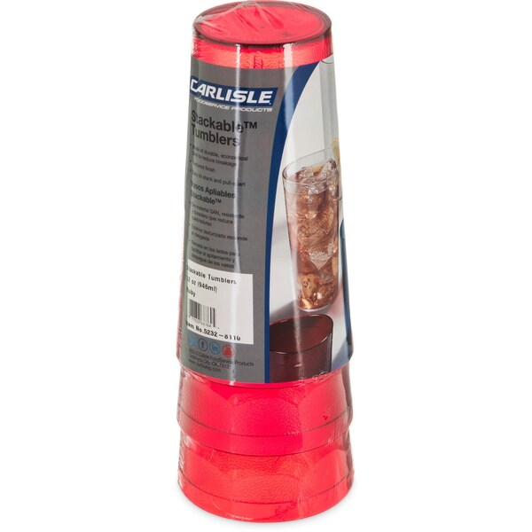 Carlisle Foodservice SAN Tumbler, 32 oz., 3/Pack, Ruby, PK8 - 5232-8110