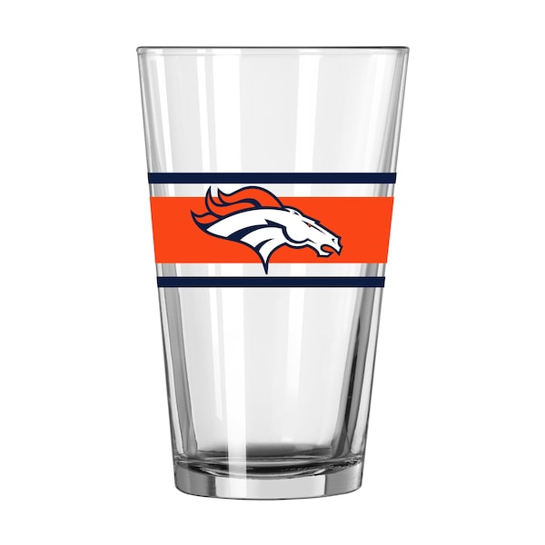 Logo Brands Denver Broncos 16oz Stripe Pint Glass - 610-G16P-16