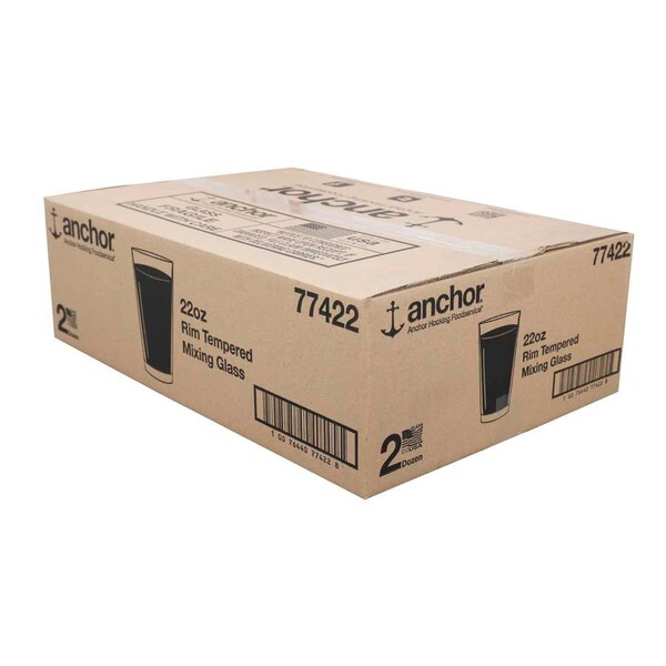 Anchor Hocking Anchor Hocking 22 oz. Rim Tempered Mixing Glass 1 Glass, PK24 - 77422