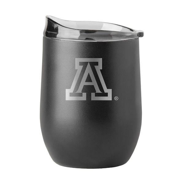 Logo Brands Arizona 16oz Black Etch Powder Coat Curved Bev - 106-S16PB-BLK-9