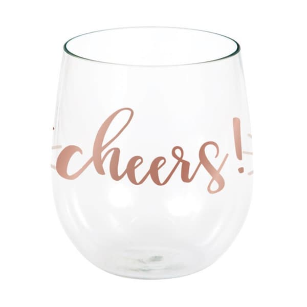 Omg Rose All Day Cheers Plastic Stemless Wine Glass - OM3517141