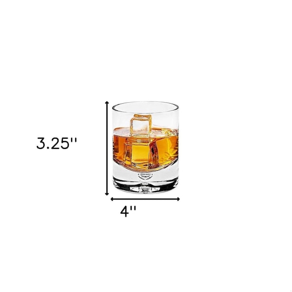 Homeroots 12 oz Old Fashioned Lead Free Crystal Scotch Glass, Clear - 4 Piece - 375903