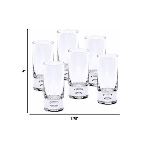 Homeroots 3 oz 3 oz Mouth Blown Crystal Shot or Vodka Glass Set, 6 Piece - 375717