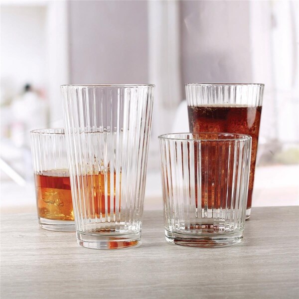 Circleware 40227-AM Hill Street Entertaining Glassware Set, Clear - 16 Piece - 40227/AM